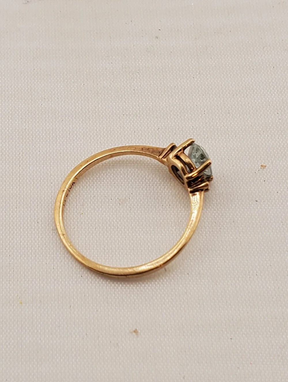 10k Blue Topaz Diamond Ring 5